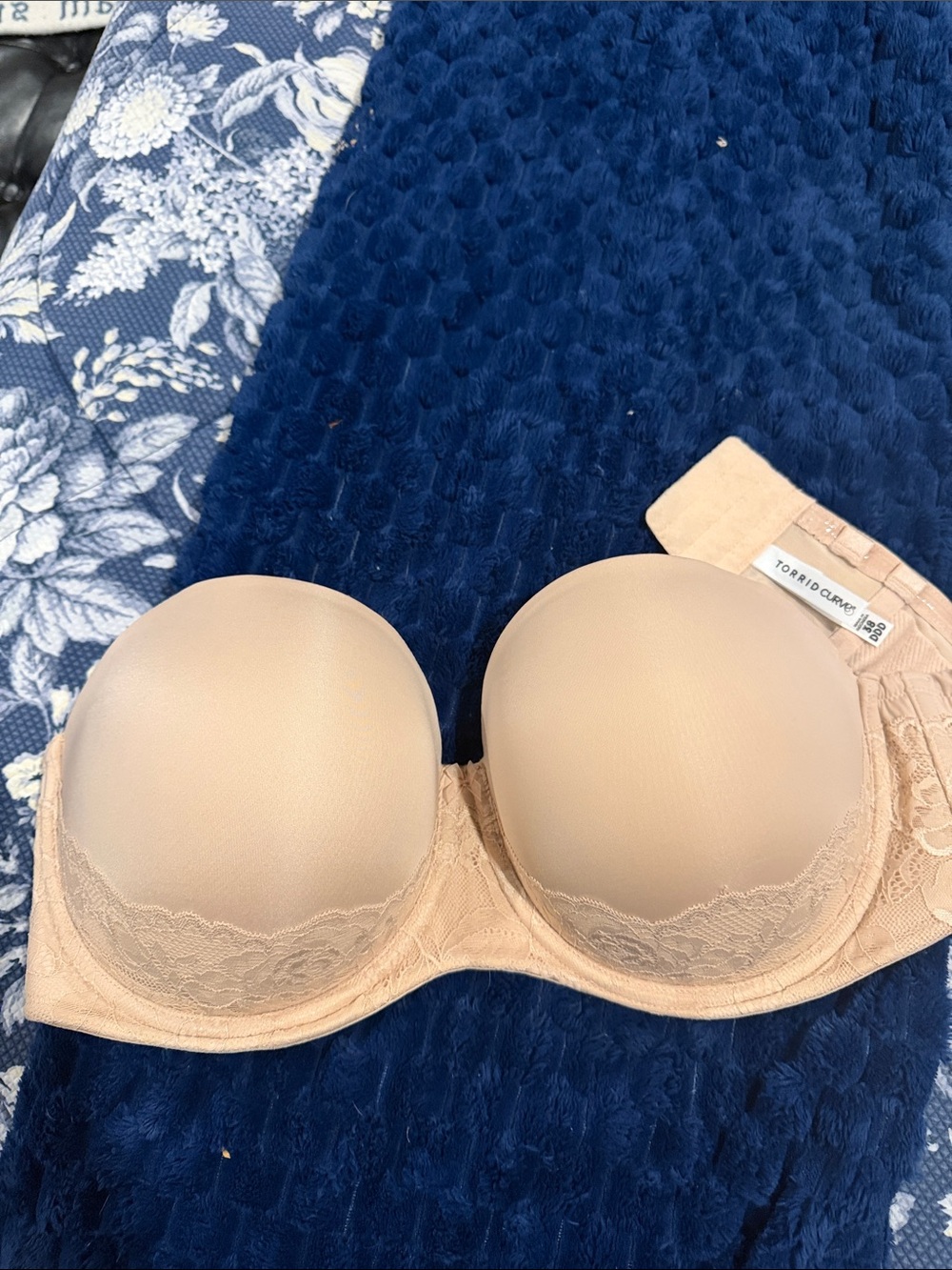 torrid Nude Strapless Lace-Trim Bra